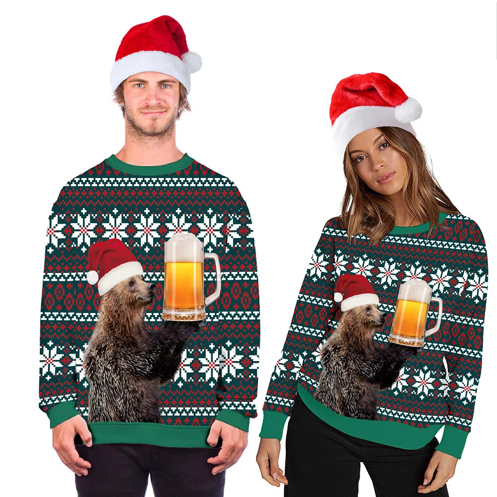 new autumn ugly christmas hoodie sweatshirt men women 3d polar