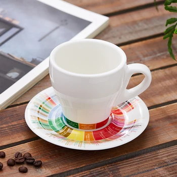 170ml /280ml thick body ceramic tulip latte cups coffee cappuccino cup and saucer in flavor wheel design barista cup saucer
170ml /280ml thick body ceramic tulip latte cups coffee cappuccino cup and saucer in flavor wheel design barista cup saucer