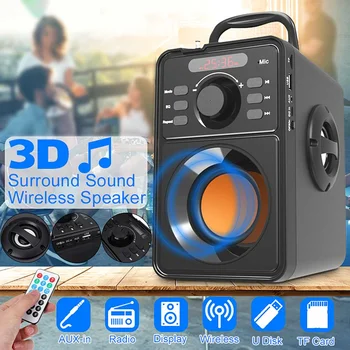 3D Surround Sound Wireless bluetooth Speaker Portable Music Player Heavy bass Stereo FM TF AUX USB Remote Controller
3D Surround Sound Wireless bluetooth Speaker Portable Music Player Heavy bass Stereo FM TF AUX USB Remote Controller