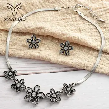 Viennois Jewelry Set For Women Flower Gun Color Zricon Design Necklace Stud Earrings Party Jewelry
Viennois Jewelry Set For Women Flower Gun Color Zricon Design Necklace Stud Earrings Party Jewelry