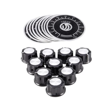 20pcs Adjustable Rotate Button Potentiometer Control Knobs 0-100 Scale Sheet,black
20pcs Adjustable Rotate Button Potentiometer Control Knobs 0-100 Scale Sheet,black