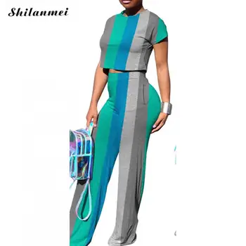 2019 Summer Autumn Women Plus Size Striped Set Crop Tops And Long Pants Patchwork Color Two Pieces Sets Fashion Loose Tracksuit
2019 Summer Autumn Women Plus Size Striped Set Crop Tops And Long Pants Patchwork Color Two Pieces Sets Fashion Loose Tracksuit