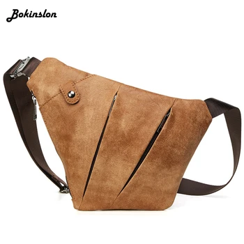 Bokinslon Split Leather Men's Chest Bag Fashion Casual Double Zipper Messenger Bag Male Chest Foreskin
Bokinslon Split Leather Men's Chest Bag Fashion Casual Double Zipper Messenger Bag Male Chest Foreskin