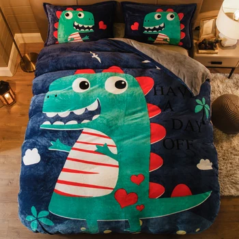 Cartoon Pattern Flannel Bedding Set Dinosaur Print Duvet Cover Bed Sheet and Pillowcases 4pcs A Lot Queen Size Comforter Sets
Cartoon Pattern Flannel Bedding Set Dinosaur Print Duvet Cover Bed Sheet and Pillowcases 4pcs A Lot Queen Size Comforter Sets