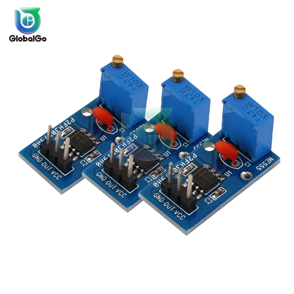 3 шт./лот NE555 DC 5V 12V регулируемые Сопротивление Частота импульсный генератор