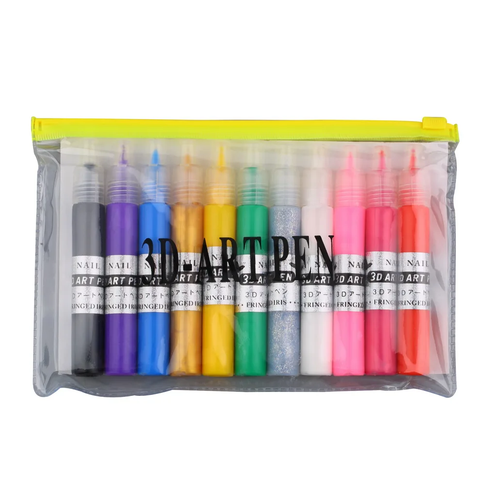 Long Lasting 3D Nail Art Polish 12 Candy Color Protect Nail from Physical Damage Painted Liner Carved Pen Kit Set
Long Lasting 3D Nail Art Polish 12 Candy Color Protect Nail from Physical Damage Painted Liner Carved Pen Kit Set
