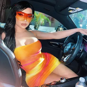 Sweetown Tie Dye Striped Women Mini Dress Summer Aesthetic Outfits Back Cross Hollow Out Ruched Dress Female Party Clubwear
Sweetown Tie Dye Striped Women Mini Dress Summer Aesthetic Outfits Back Cross Hollow Out Ruched Dress Female Party Clubwear