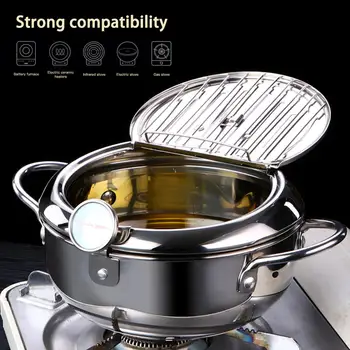 Kitchen Deep Frying Pot Temperature Controllable Fryer Pan Mini Stainless Steel Fryer Fried Chicken Cooking Tools
Kitchen Deep Frying Pot Temperature Controllable Fryer Pan Mini Stainless Steel Fryer Fried Chicken Cooking Tools