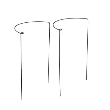 2Pcs Half Round Plant Support Ring Solid Steel Rust Semi-Circular Plant Border Support Wire Hoop Plant Support Frame Garden Tool