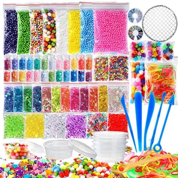 72pcs Slime Making Kit Colorful Foam Ball Granules Flat Beads Gold Powder Candy Paper Polymer Clay Set Children's DIY Material
72pcs Slime Making Kit Colorful Foam Ball Granules Flat Beads Gold Powder Candy Paper Polymer Clay Set Children's DIY Material