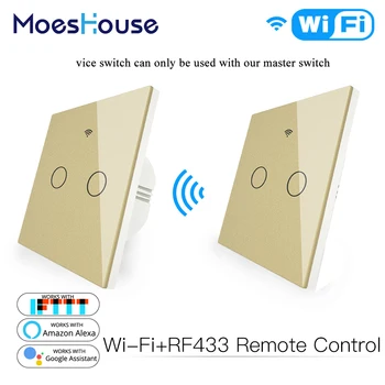 WiFi 2 Way Wall Touch Sensor Smart Switch RF433 Transmitter Wall Panel Wireless Remote Control Work with Alexa,Google Home
WiFi 2 Way Wall Touch Sensor Smart Switch RF433 Transmitter Wall Panel Wireless Remote Control Work with Alexa,Google Home
