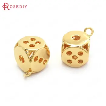 (37065)6PCS 9MM 24K Gold Color Brass Cube Dice Charms Pendants High Quality Jewelry Making Supplies Diy Findings Accessories
(37065)6PCS 9MM 24K Gold Color Brass Cube Dice Charms Pendants High Quality Jewelry Making Supplies Diy Findings Accessories