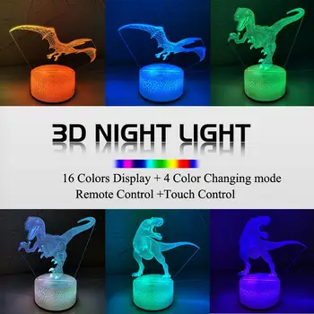 3D Dinosaur Night Light 3D Illusion Lamp 7 Color Change Decor Lamp with Remote Control Best Gift for Boys Girls
3D Dinosaur Night Light 3D Illusion Lamp 7 Color Change Decor Lamp with Remote Control Best Gift for Boys Girls