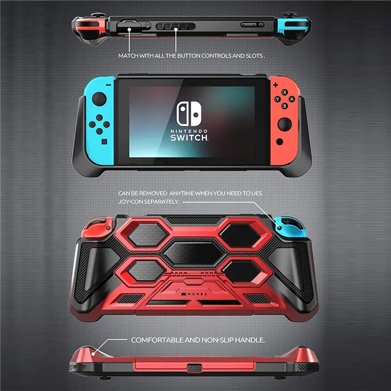 For Nintendo Switch Case MUMBA Battle Series Heavy Duty Grip Cover Console with Comfort Padded Hand Grips|Чехлы| |