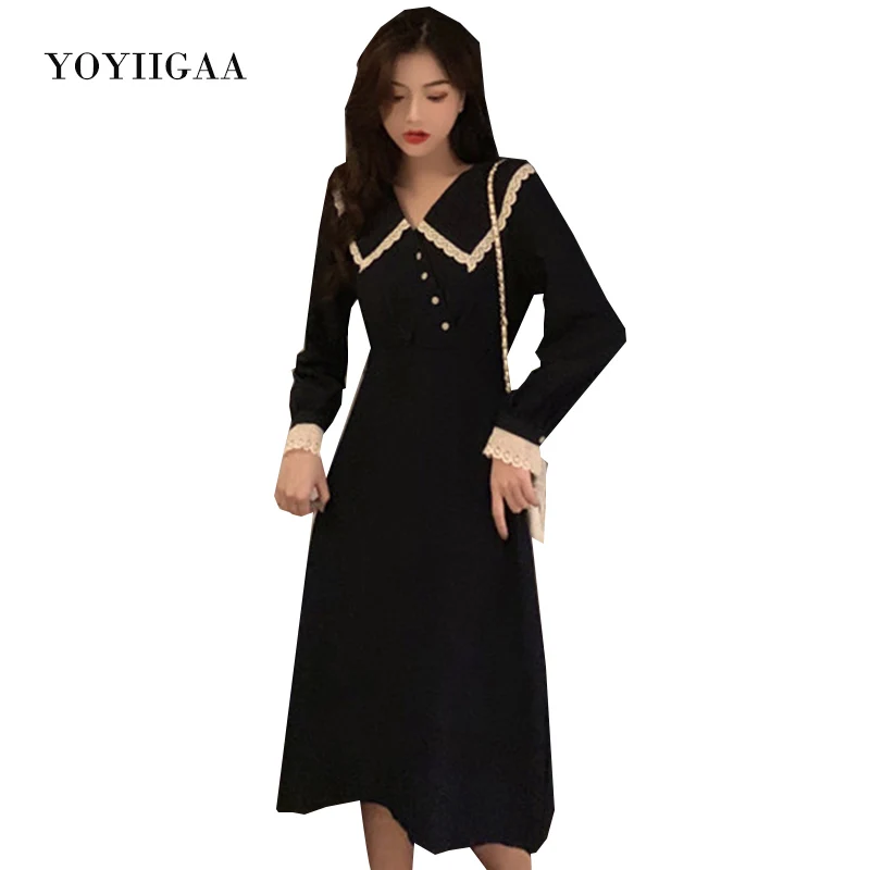 Vintage Doll Collar Dress Women's Dresses Casual Lady Sweet Girl Female Dress Long Sleeve Women Dresses Spring Woman Clothes
Vintage Doll Collar Dress Women's Dresses Casual Lady Sweet Girl Female Dress Long Sleeve Women Dresses Spring Woman Clothes