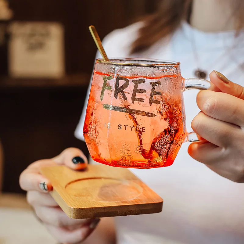 Cute Personality Heat-resistant Glass 400ml With Handle Cover Spoon Creative Home Breakfast Tea Cup Ins Net Red Gift Box
Cute Personality Heat-resistant Glass 400ml With Handle Cover Spoon Creative Home Breakfast Tea Cup Ins Net Red Gift Box