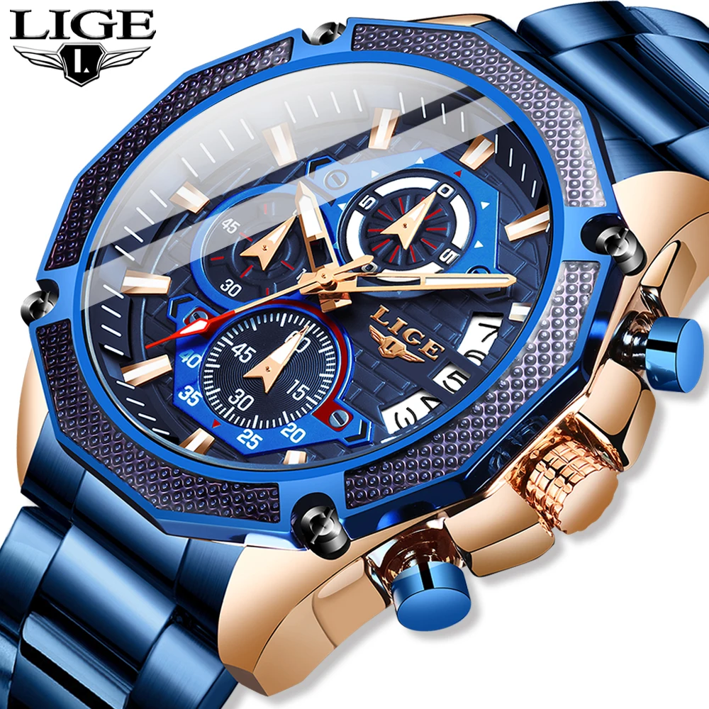 LIGE 2020 New Fashion Mens Watches with Stainless Steel Top Brand Luxury Sports Chronograph Quartz Watch Men Relogio Masculino
LIGE 2020 New Fashion Mens Watches with Stainless Steel Top Brand Luxury Sports Chronograph Quartz Watch Men Relogio Masculino