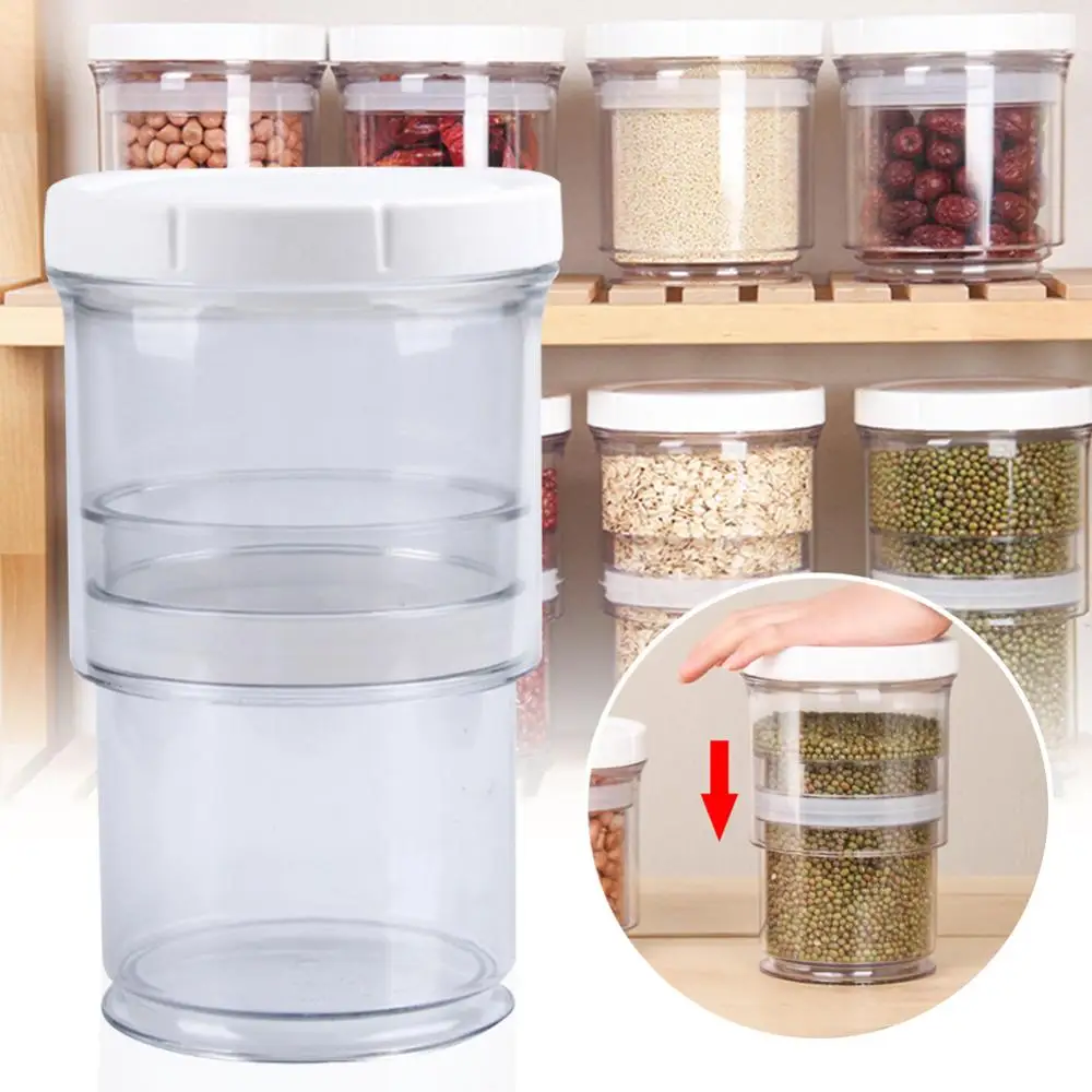 850-1400ml Retractable Kitchen Storage PVC transparent Food Storage Container Stackable Airtight Cereal jar Container Organizer
850-1400ml Retractable Kitchen Storage PVC transparent Food Storage Container Stackable Airtight Cereal jar Container Organizer