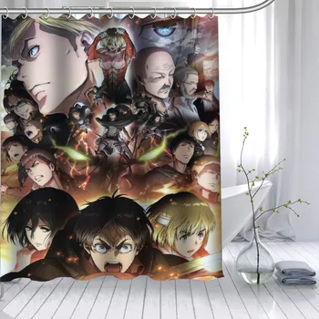 ShunQian HOT SALE Attack On Titan Shower Curtain Polyester Fabric 12 Hooks For The Bathroom Waterproof Mildew Funy Bath Curtain 
ShunQian HOT SALE Attack On Titan Shower Curtain Polyester Fabric 12 Hooks For The Bathroom Waterproof Mildew Funy Bath Curtain