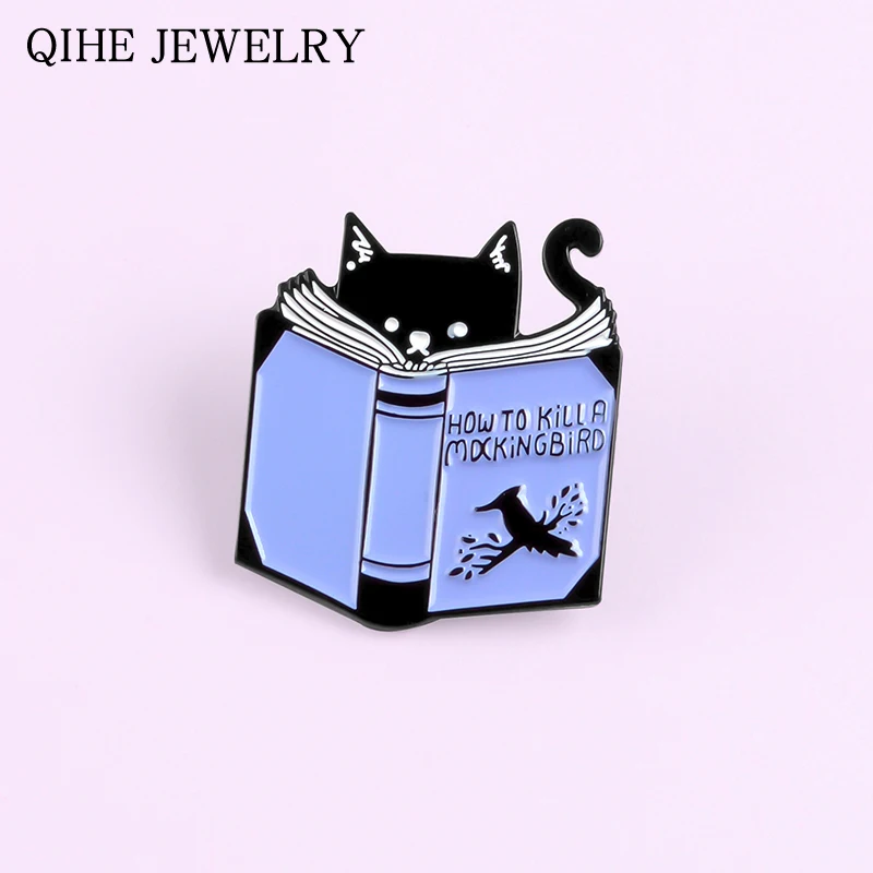 Reading book Cat Enamel Pin How to Kill A Mocking Bird Badge Fun Creative Animal Brooch Backpack Clothes Pin Decoration Jewelry
Reading book Cat Enamel Pin How to Kill A Mocking Bird Badge Fun Creative Animal Brooch Backpack Clothes Pin Decoration Jewelry