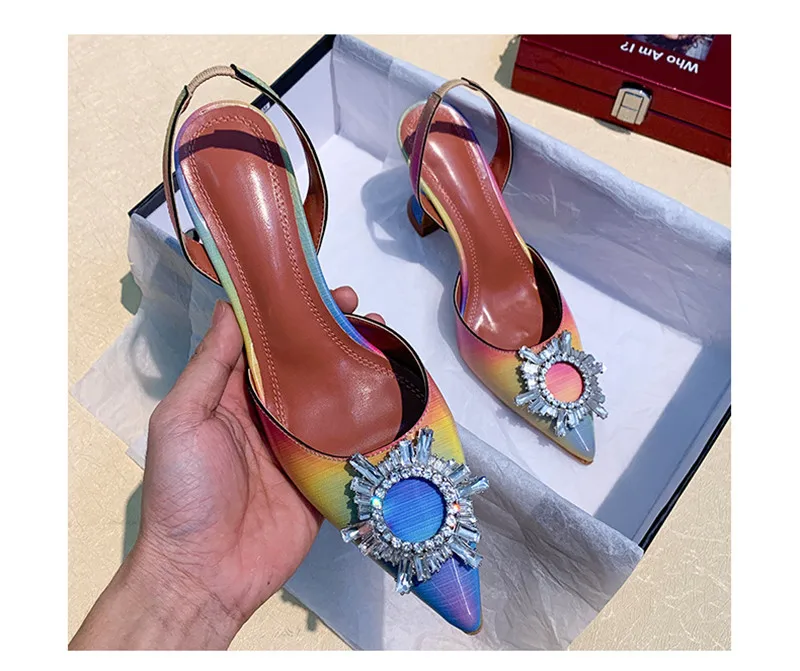 2020 New Thin Heel Sun Flower Lady Sandals Shoes Fashion Summer Mixed Color Gladiators Summer Sandals Shoes For Woman High Heels (14)