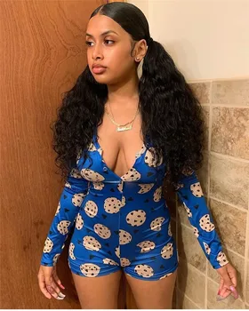 New Sexy Women Deep V-neck Bodycon Sleepwear Jumpsuit Button Bodysuit Shorts Romper Bodysuit Leotard Long Sleeve Print Bodysuit
New Sexy Women Deep V-neck Bodycon Sleepwear Jumpsuit Button Bodysuit Shorts Romper Bodysuit Leotard Long Sleeve Print Bodysuit