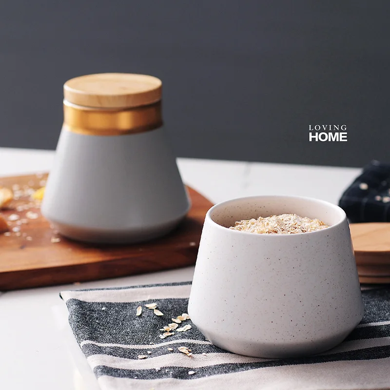 Japanese Style Ceramic Coffee Powder Sealed Jar Tea Containers Household Simple Storage Jar Sub-Creative Wooden Lid Seasoning Co
Japanese Style Ceramic Coffee Powder Sealed Jar Tea Containers Household Simple Storage Jar Sub-Creative Wooden Lid Seasoning Co