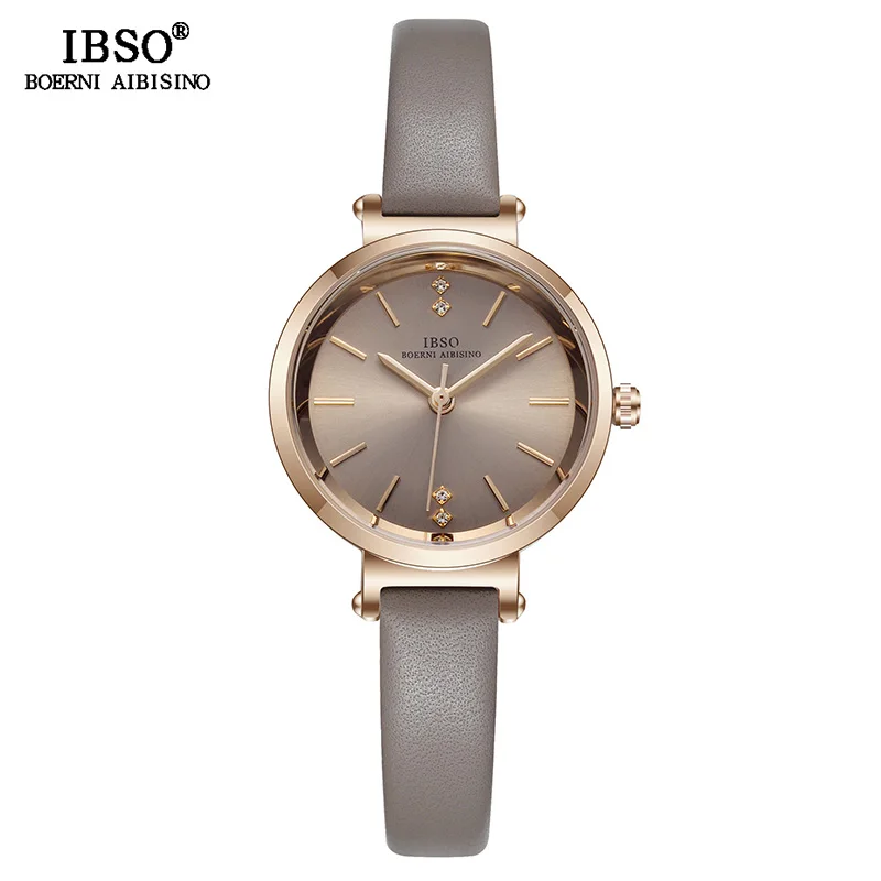 IBSO 8 мм ультра тонкие наручные женские часы роскошные модные Montre Femme 2020 кварцевые