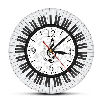 Music Piano Keyboard Print Clock Wall Round Black White Music Notes Key Quartz Watch Reloj De Pared Modern Design Musician Gift
Music Piano Keyboard Print Clock Wall Round Black White Music Notes Key Quartz Watch Reloj De Pared Modern Design Musician Gift