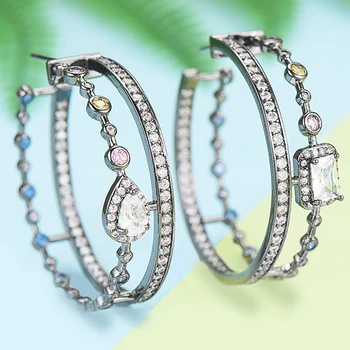 SisCathy Trendy CZ Crystal Big Hoop Earrings For Women Girls african bohemian Dubai Jewelry Party Black Earrings Ear Accessories
SisCathy Trendy CZ Crystal Big Hoop Earrings For Women Girls african bohemian Dubai Jewelry Party Black Earrings Ear Accessories