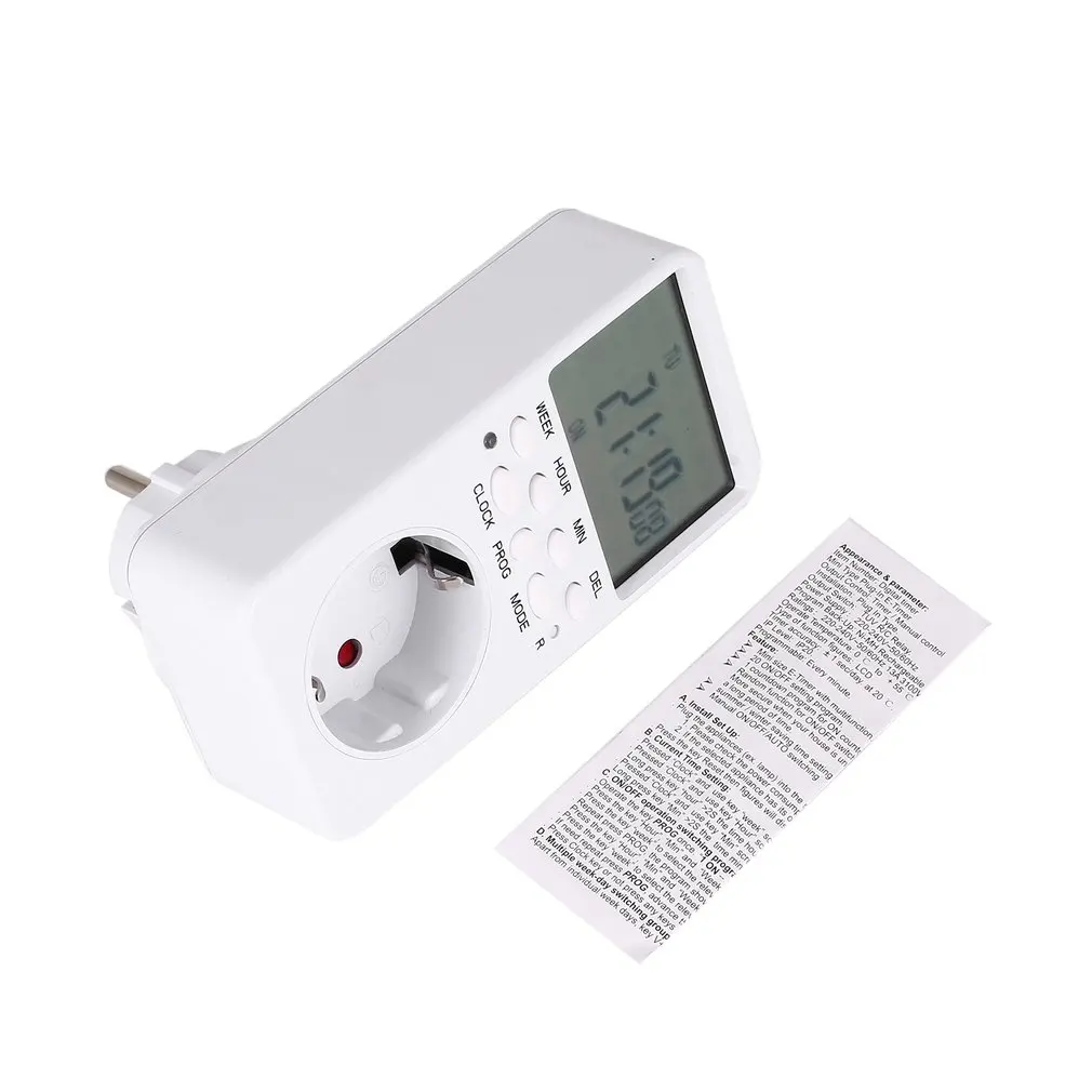 Mini Digital LCD 230V 16A Timer Switch Socket Outlet Plug-in Time Countdown Energy Saving Programmable Electronic Controller
Mini Digital LCD 230V 16A Timer Switch Socket Outlet Plug-in Time Countdown Energy Saving Programmable Electronic Controller