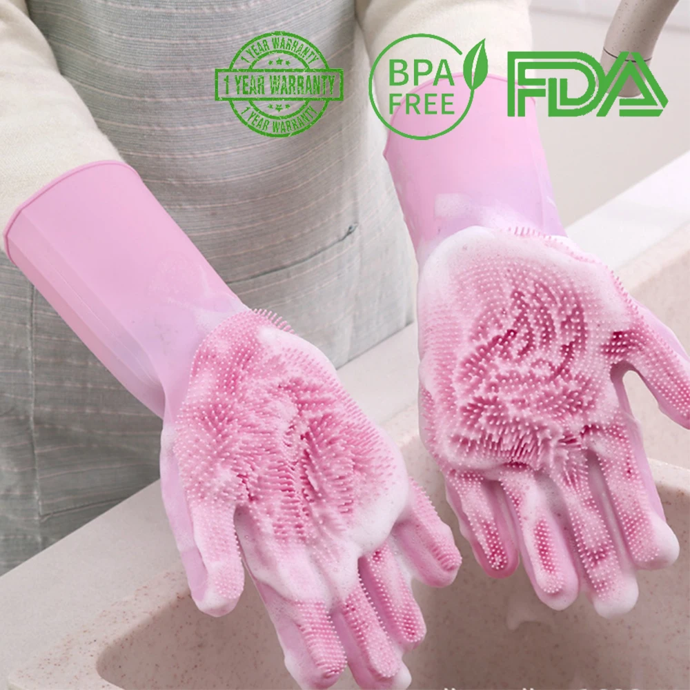 1Pair Dishwashing Cleaning Gloves Magic Silicone Rubber Dish Washing Glove for Household Scrubber Kitchen Clean Tool Scrub
1Pair Dishwashing Cleaning Gloves Magic Silicone Rubber Dish Washing Glove for Household Scrubber Kitchen Clean Tool Scrub