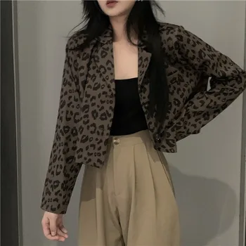 Leopard Blazer Women Notched Collar Long Sleeve Short Jackets Female Korean Chic Vintage Outerwear Autumn New 3d182
Leopard Blazer Women Notched Collar Long Sleeve Short Jackets Female Korean Chic Vintage Outerwear Autumn New 3d182