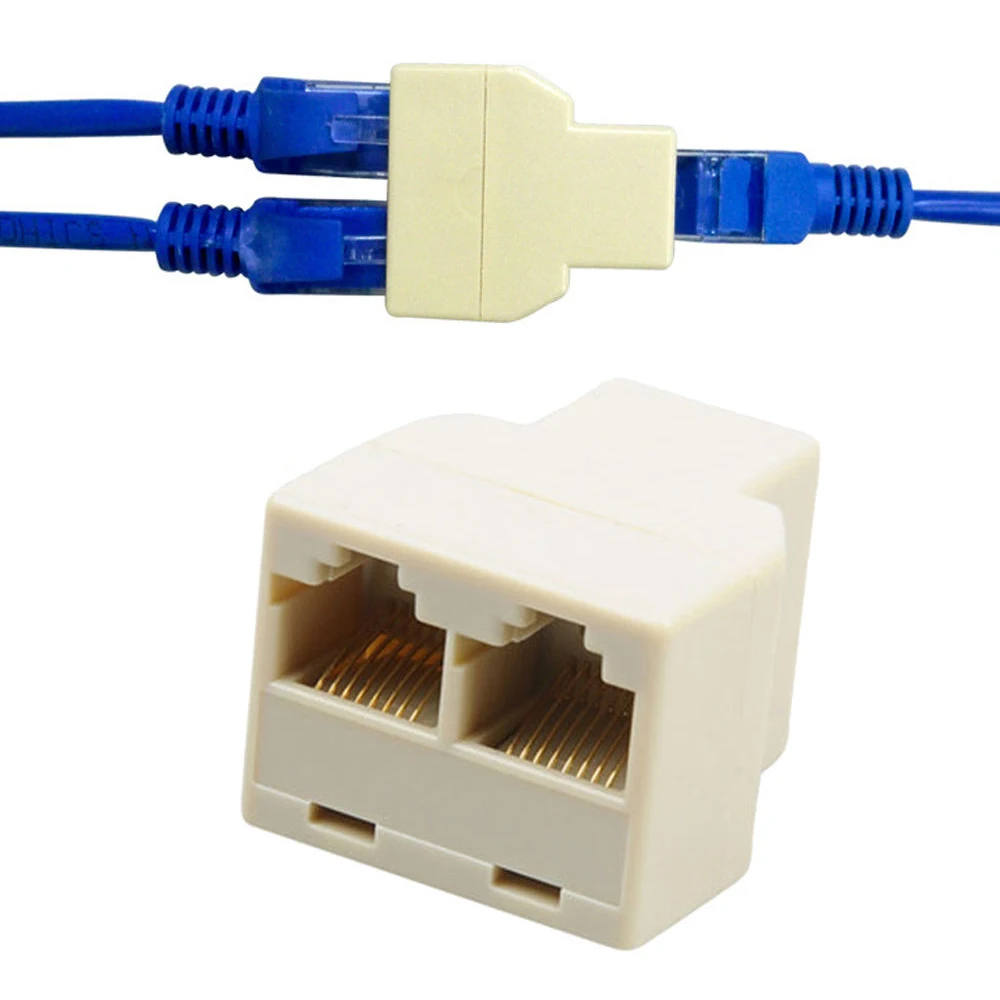 2 шт./лот 1-2 способа LAN Ethernet кабель сетевой RJ45 Женский сплиттер Соединительный