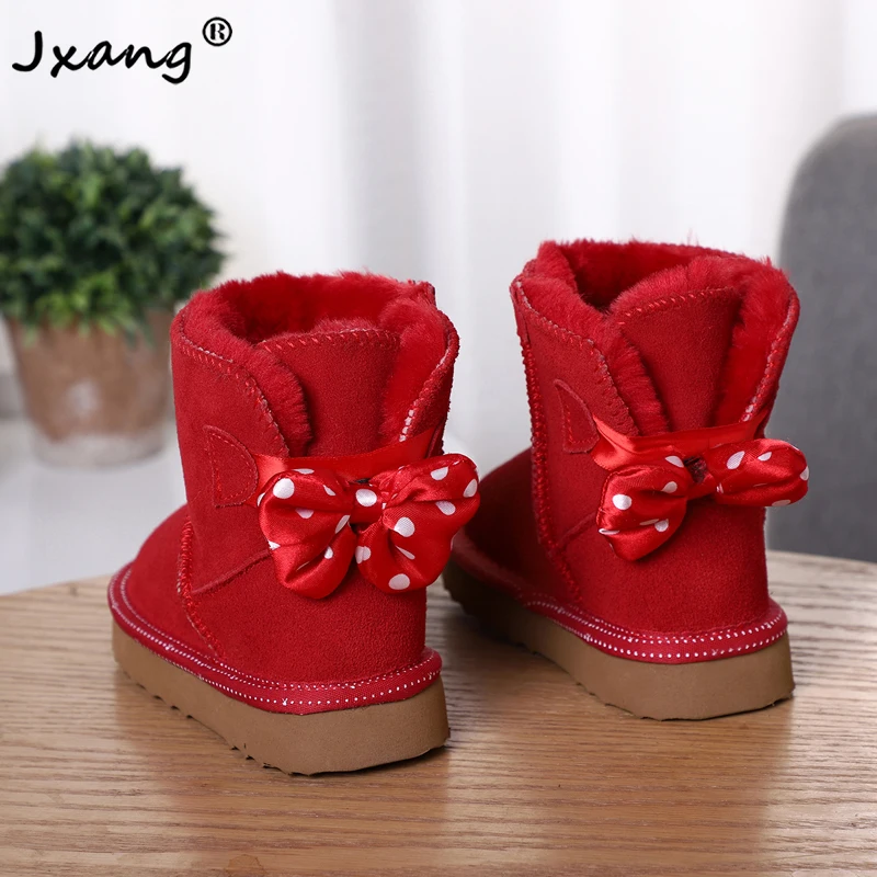 JXANG New Children Snow Boots Genuine Cowhide Leather Boots Warm Winter Boots Boy and girl Black Red Shoes Cute Bow-knot Boots
JXANG New Children Snow Boots Genuine Cowhide Leather Boots Warm Winter Boots Boy and girl Black Red Shoes Cute Bow-knot Boots