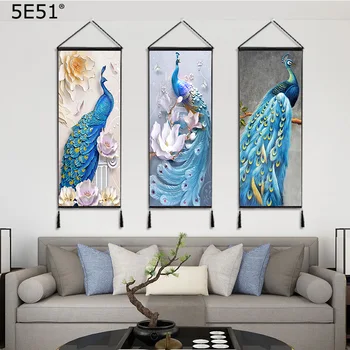 Modern Chinese Peacock Series decorative painting living room decorative120*48cm 
Modern Chinese Peacock Series decorative painting living room decorative120*48cm