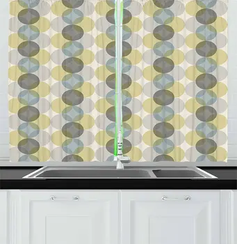Circle Kitchen Curtains Flower of Life Design Vintage Fifties Midcentury Atomic Art Movement Inspired Window Curtain for Kitchen
Circle Kitchen Curtains Flower of Life Design Vintage Fifties Midcentury Atomic Art Movement Inspired Window Curtain for Kitchen