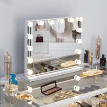 Bluetooth Makeup Mirror with Lights and Bluetooth Speaker Hollywood Vanity Mirror Touch Screen 3 Color Modes Tabletop Mirror
Bluetooth Makeup Mirror with Lights and Bluetooth Speaker Hollywood Vanity Mirror Touch Screen 3 Color Modes Tabletop Mirror