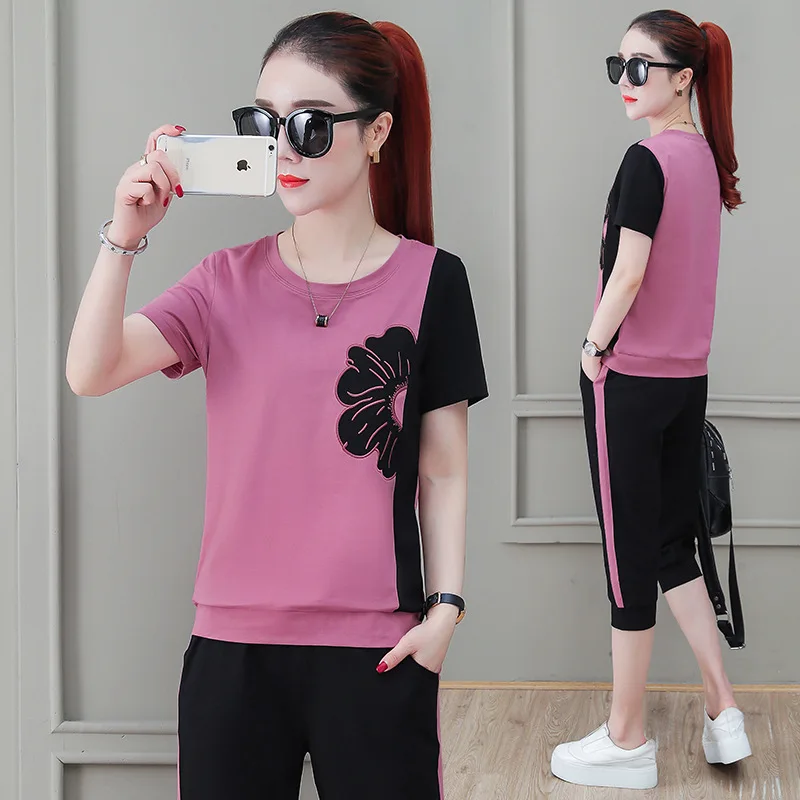 Summer Women Sport Suit Short Sleeve Loose Sweatshirt+sweatpant Jogger Outfit Fitness Casual Running Set Sportswear Tracksuit
Summer Women Sport Suit Short Sleeve Loose Sweatshirt+sweatpant Jogger Outfit Fitness Casual Running Set Sportswear Tracksuit