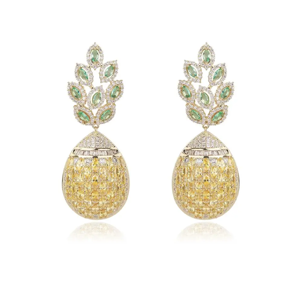 Cubic Zircon Pineapple Earrings for Wedding, Crystals Fruit Earring for Bride, Women Girl Gift CE10904
Cubic Zircon Pineapple Earrings for Wedding, Crystals Fruit Earring for Bride, Women Girl Gift CE10904