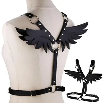 Black Leather Tops Wings Angle Shoulder Belt Metal Rivet Lingerie Punk Goth Adjustable Art Festival Clothing Body Cage Harness
Black Leather Tops Wings Angle Shoulder Belt Metal Rivet Lingerie Punk Goth Adjustable Art Festival Clothing Body Cage Harness