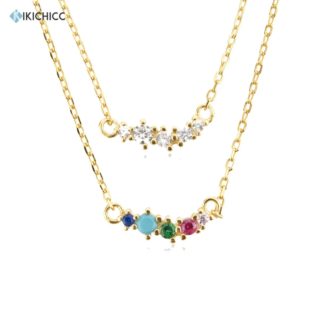 KIKICHICC 925 пробы Серебряный 18K позолоченный гвадалуп простой кулон Линия Кристалл Циркон CZ Роскошные ювелирные изделия подарок Радуга драгоценности 
KIKICHICC 925 пробы Серебряный 18K позолоченный гвадалуп простой кулон Линия Кристалл Циркон CZ Роскошные ювелирные изделия подарок Радуга драгоценности