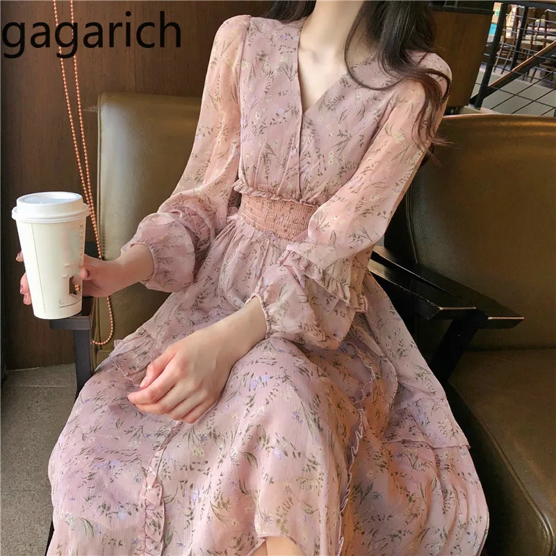 Gagarich French Vintage Floral Chiffon Dress Women Spring New Slim Waist Puff Sleeve Long Dresses Ladies Elegant Vestidos
Gagarich French Vintage Floral Chiffon Dress Women Spring New Slim Waist Puff Sleeve Long Dresses Ladies Elegant Vestidos