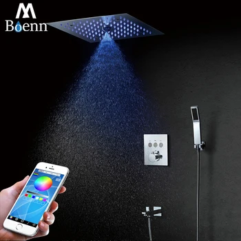 Mist Showerheads LED Shower Panel Thermostatic Shower Systems Rainfall Bathroom Showers 64 Colors Light Shower Heads Chrome 
Mist Showerheads LED Shower Panel Thermostatic Shower Systems Rainfall Bathroom Showers 64 Colors Light Shower Heads Chrome