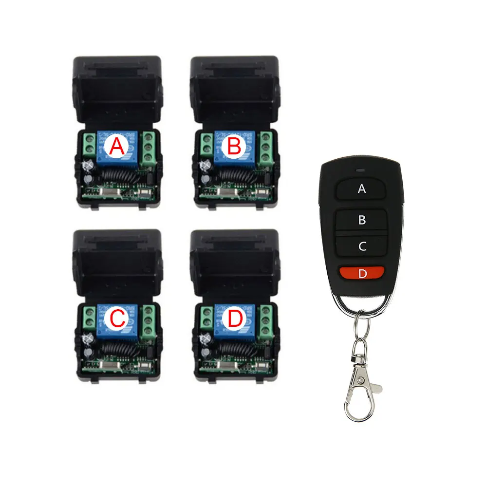433Mhz DC12V 1Gang universal wireless remote control switch module with 4 button remote control access control night light DIY
433Mhz DC12V 1Gang universal wireless remote control switch module with 4 button remote control access control night light DIY
