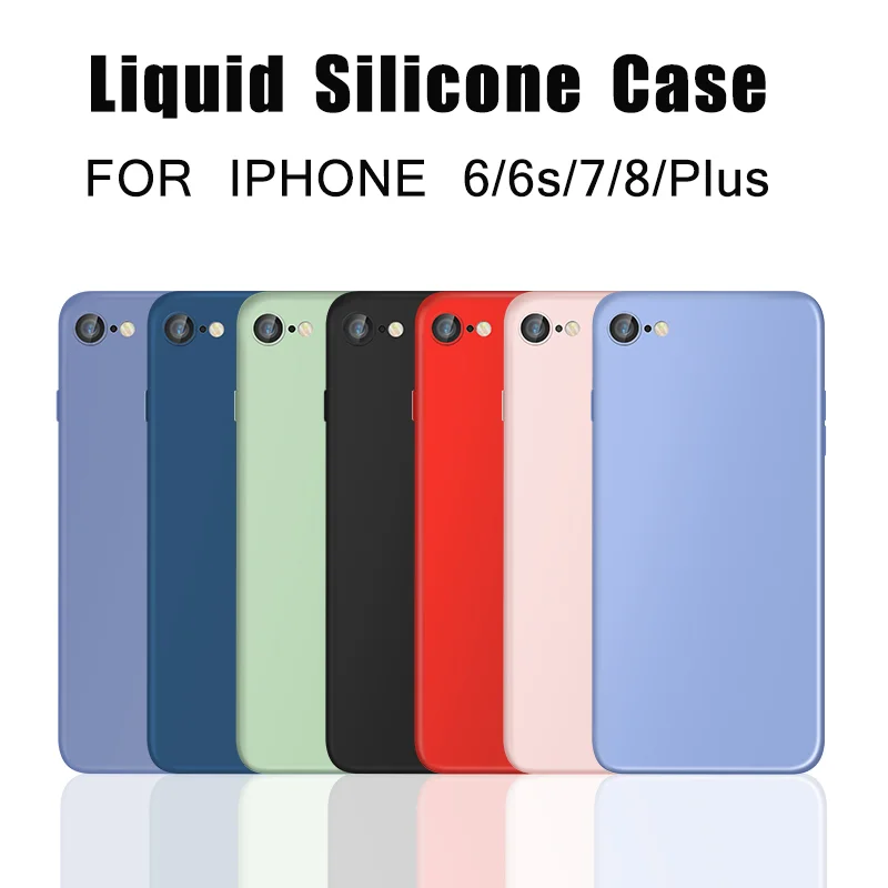 Luxury Original Liquid Silicone Case For iPhone 8 7 Plus 6 s 6S Candy colors Apple 7Plus 8Plus Cover |