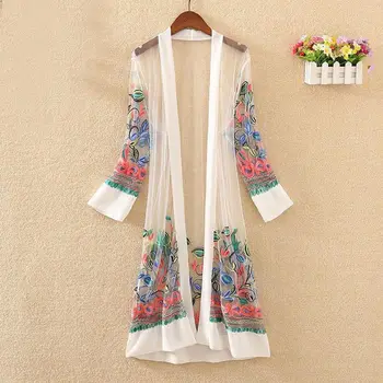 Women's Floral Embroidery Tulle Long Cardigan See through Mesh Patchwork Shirt Lady 2020 Spring Summer Beach Cover Female Coat
Women's Floral Embroidery Tulle Long Cardigan See through Mesh Patchwork Shirt Lady 2020 Spring Summer Beach Cover Female Coat