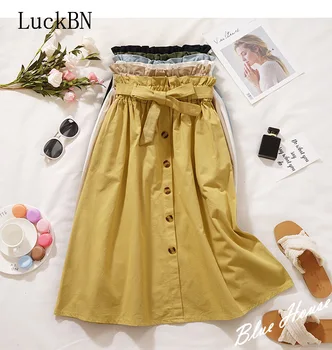 Spring Autumn Skirts Womens 2020 Midi Knee Length Korean Elegant Button High Waist Skirt Female Pleated School Skirt Casual Hot
Spring Autumn Skirts Womens 2020 Midi Knee Length Korean Elegant Button High Waist Skirt Female Pleated School Skirt Casual Hot