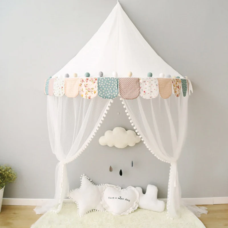 

Kids Tents Children Play House Castle Cotton Foldable Tent Canopy Bed Curtain Baby Crib Netting Girl Room Decor Newborn Gift