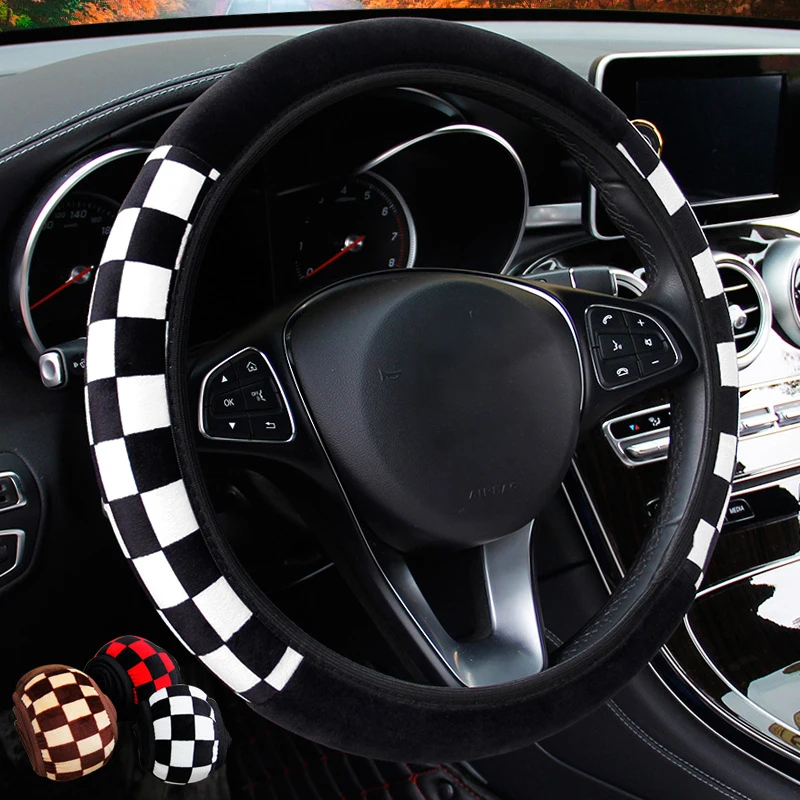 Plush Fabric Car Steering Wheel Cover Non-slip Car Steering Wheel Cover Diameter 38cm Auto Steering Wheel Accessories Universal
Plush Fabric Car Steering Wheel Cover Non-slip Car Steering Wheel Cover Diameter 38cm Auto Steering Wheel Accessories Universal
